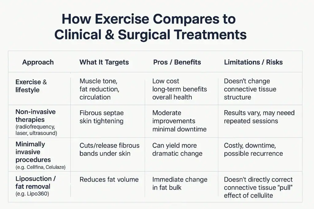 Sculpting Your Bum: Can Toning Exercises Really Reduce Cellulite? 2 How exercise compares to treatments from Lipo 360 Doncaster