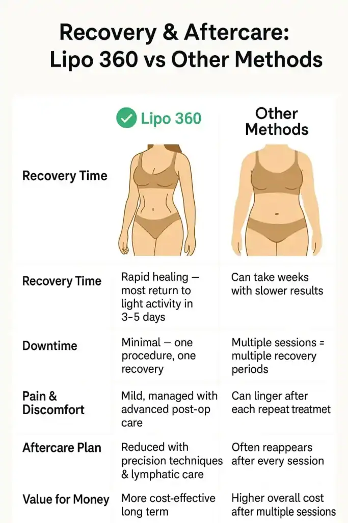 Recovery and Aftercare for Fat-Dissolving Surgery 2 Table to show fat dissolving injection aftercare Doncaster