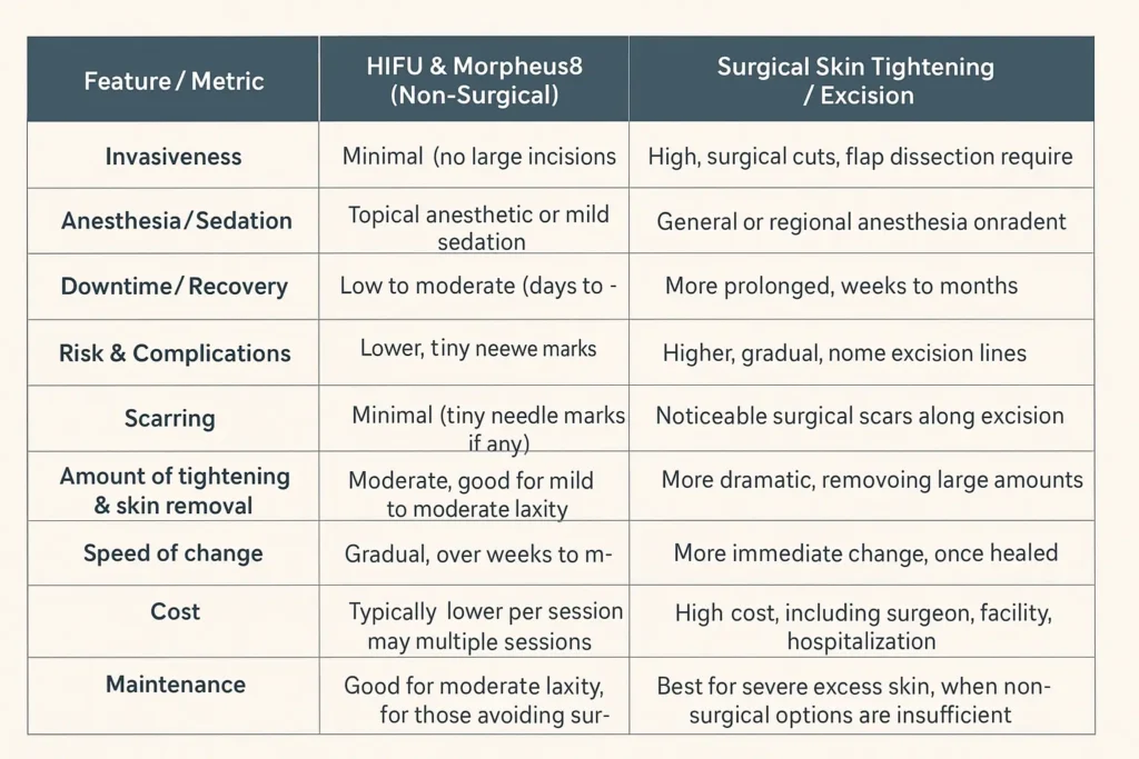 The Science of Skin Tightening 2 Table of skin tightening Doncaster benefits compared to surgical options